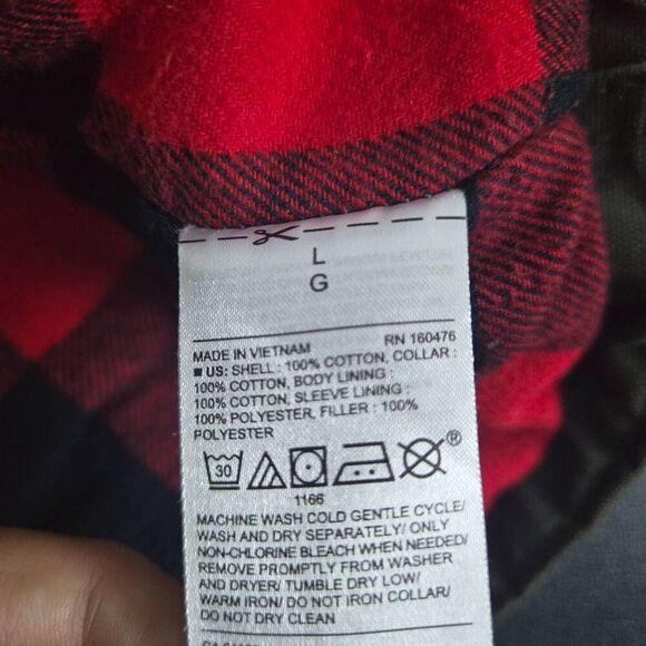 Old Navy Mens Button Up Canvas Chore Coat Sz Large Green Fleece Lined Barn Work - Picture 5 of 7